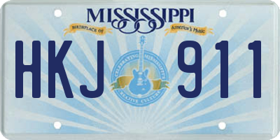 MS license plate HKJ911