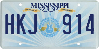 MS license plate HKJ914