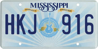 MS license plate HKJ916