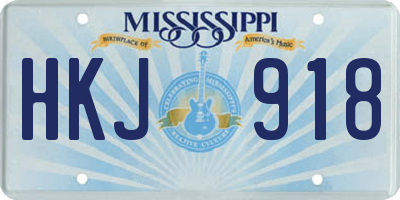 MS license plate HKJ918