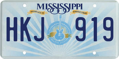MS license plate HKJ919