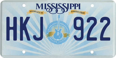 MS license plate HKJ922