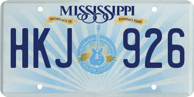 MS license plate HKJ926