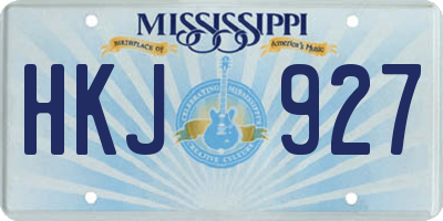 MS license plate HKJ927