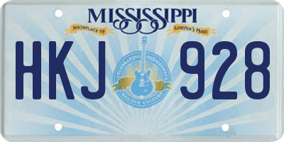 MS license plate HKJ928