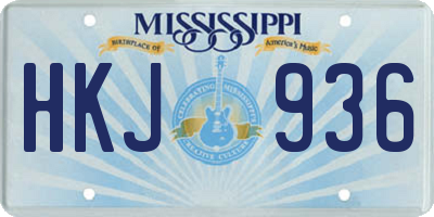 MS license plate HKJ936