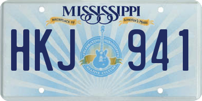 MS license plate HKJ941