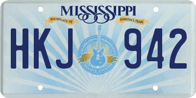 MS license plate HKJ942