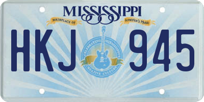 MS license plate HKJ945