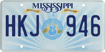 MS license plate HKJ946