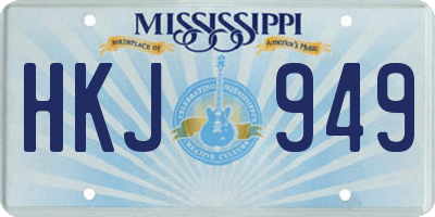 MS license plate HKJ949