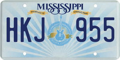 MS license plate HKJ955