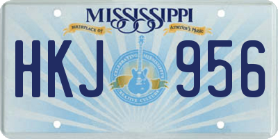 MS license plate HKJ956