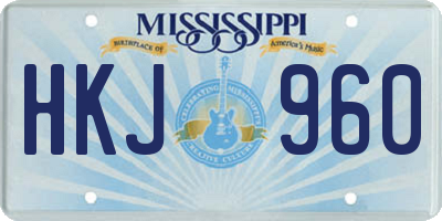 MS license plate HKJ960