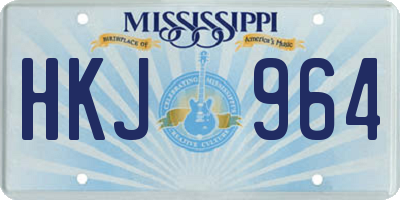 MS license plate HKJ964