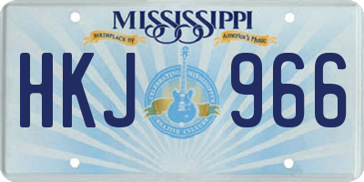 MS license plate HKJ966