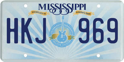 MS license plate HKJ969