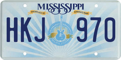 MS license plate HKJ970