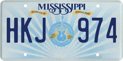 MS license plate HKJ974