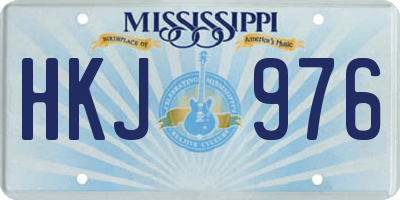 MS license plate HKJ976
