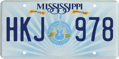 MS license plate HKJ978