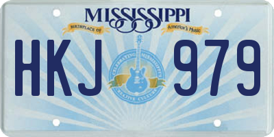 MS license plate HKJ979