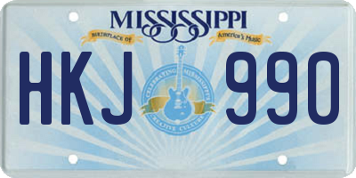 MS license plate HKJ990