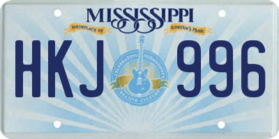 MS license plate HKJ996