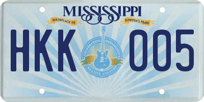 MS license plate HKK005