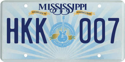 MS license plate HKK007