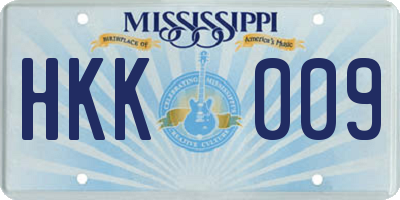 MS license plate HKK009