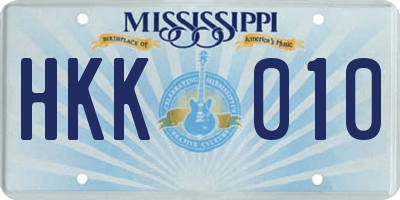 MS license plate HKK010