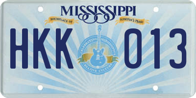 MS license plate HKK013