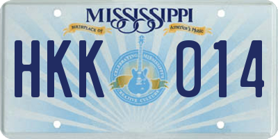MS license plate HKK014
