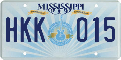 MS license plate HKK015