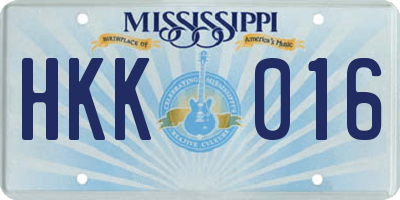 MS license plate HKK016