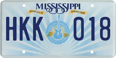 MS license plate HKK018