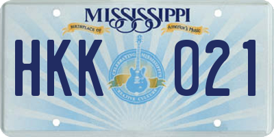 MS license plate HKK021