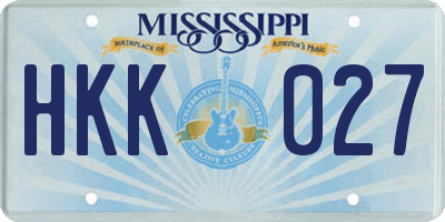 MS license plate HKK027