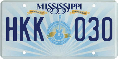 MS license plate HKK030