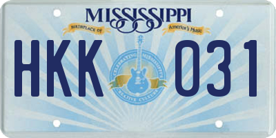 MS license plate HKK031