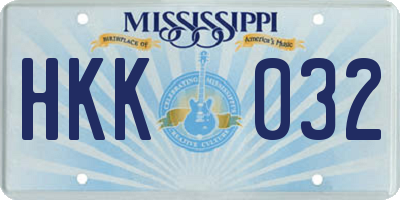 MS license plate HKK032
