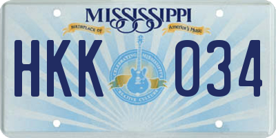 MS license plate HKK034