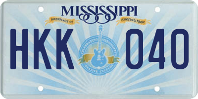 MS license plate HKK040