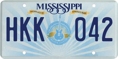 MS license plate HKK042