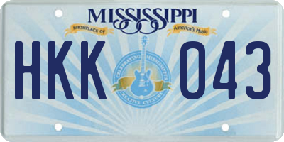 MS license plate HKK043
