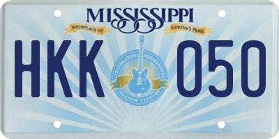 MS license plate HKK050