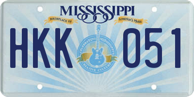 MS license plate HKK051
