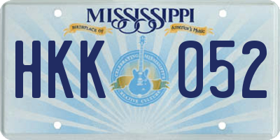 MS license plate HKK052