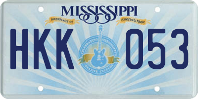 MS license plate HKK053